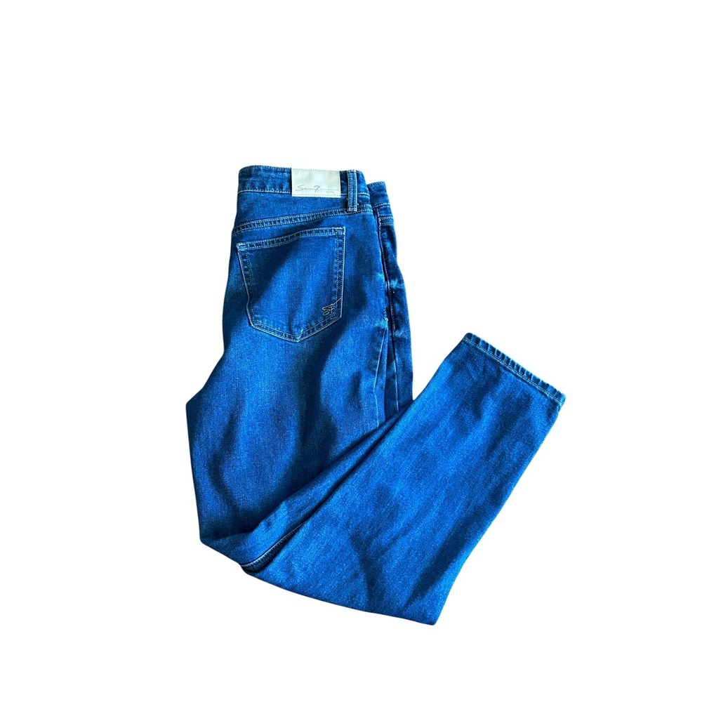 Seven7 Straight Leg Jeans Divine Medium Wash Blue Denim‎ Stretch Size 10